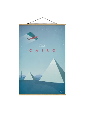 WALLART Stoffbild mit Posterleisten - Reiseposter - Cairo in Blau