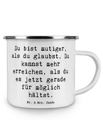 Mr. & Mrs. Panda Teetasse Spruch Mut und Tapferkeit mit Spruch in Weiß