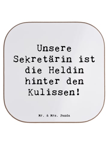Mr. & Mrs. Panda Untersetzer für Gläser Spruch Sekretärin Heldin... in Weiß