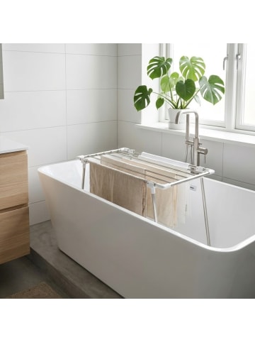 NUXIO Wäscheständer für die Badewanne, FALLA in Grau, (B) 40 x (H) 82 x (L) 96 cm