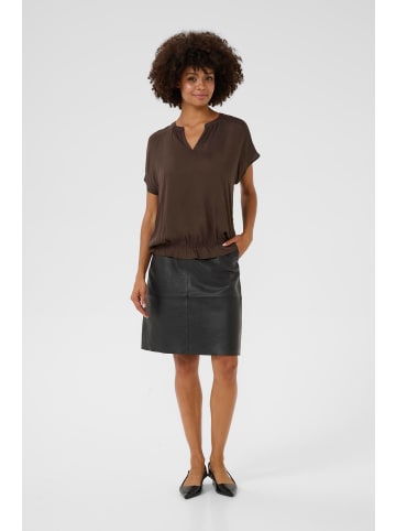 CULTURE Kurzarm-Bluse CUpania Relaxed fit in Coffee Bean