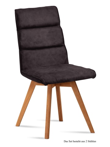 58 aufm Kessel ESSZIMMERSTUHL (2er-Set) Dixie 47x92x60 Eiche geölt/Espresso