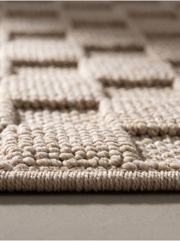 KADIMA DESIGN Flachgewebe-Teppich Schachbrett Grafisch Modern Pflegeleicht in Beige
