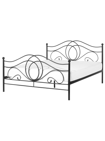Beliani Doppelbett LYRA in Schwarz - (W) 147 x (H) 103 x (L) 211 cm
