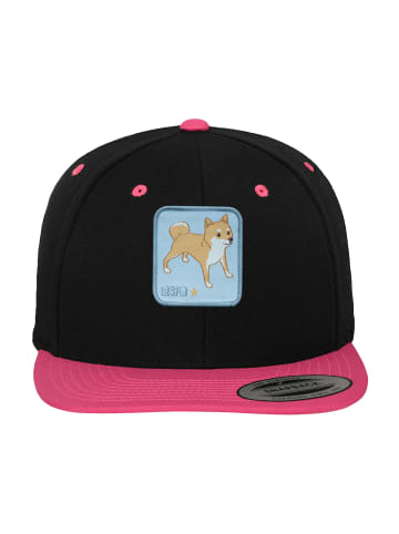 F4NT4STIC Snapback Cap Shiba Inu in blk_neonpink