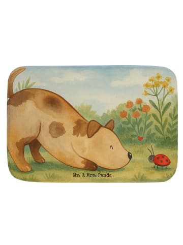 Mr. & Mrs. Panda Badvorleger Hund Marienkäfer Design ohne Spruch in Weiß