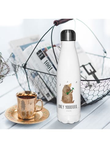 Mr. & Mrs. Panda Thermo-Trinkflasche Bär Gitarre mit Spruch in Weiß
