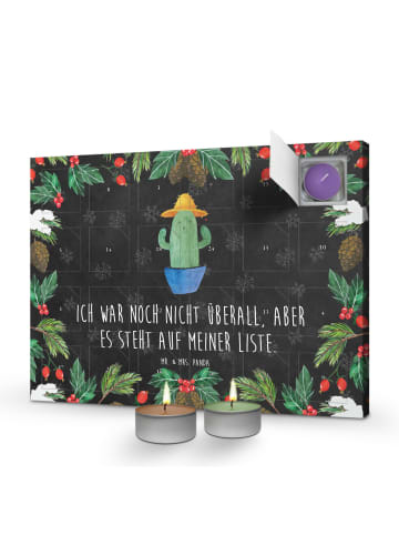 Mr. & Mrs. Panda Duftkerzen Adventskalender Kaktus Hut mit Spruch in Kreidetafel