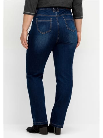 sheego Gerade Jeans in dark blue Denim