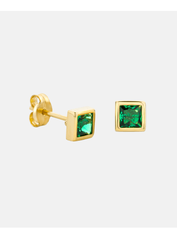 Diamant L'éternel Ohrringe aus 375 Gelbgold mit Smaragd