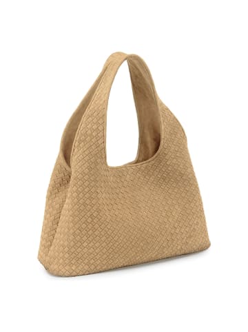 Les Visionnaires Paz Weave Schultertasche Leder 44 cm in soft tan
