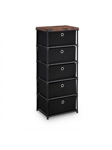 relaxdays Kommode in Schwarz/ Braun - (B)43 X (H)105 x (T)33 cm