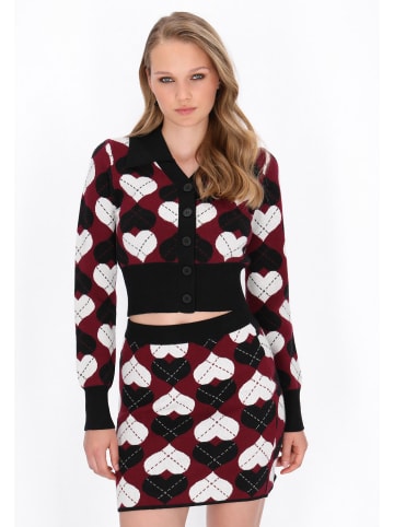 myMo ROCKS Cardigan in black burgundy