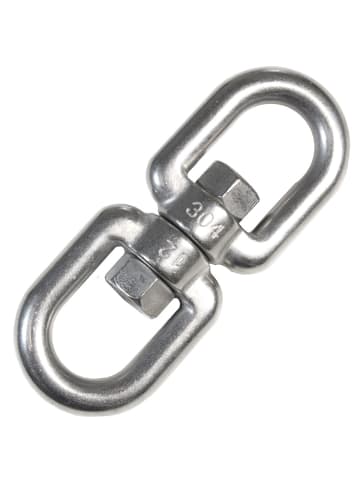 AMANKA Drehwirbel Edelstahl Swivel Tragkraft 420 KG geschlossen silber