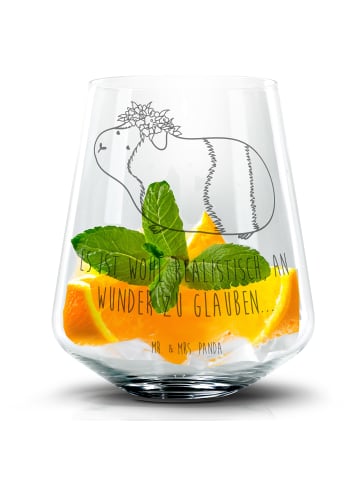 Mr. & Mrs. Panda Blümchentail Glas Meerschweinchen Weisheit mit Spruch in Transparent
