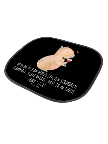 Mr. & Mrs. Panda Sonnenschutz Auto Capybara Wein mit Spruch in Schwarz