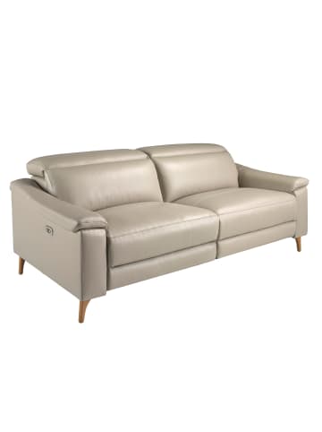 Angel Cerdá Relaxsofa 6190 in Grau/Honig – (B)208 x (T)104 x (H)102 cm