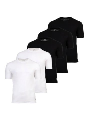 Real Madrid T-Shirt 5er Pack in Schwarz/Weiß