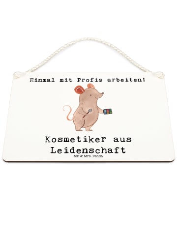 Mr. & Mrs. Panda Deko Schild Kosmetiker Leidenschaft mit Spruch in Weiß