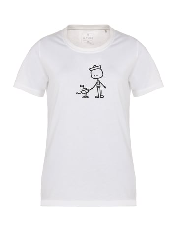 elkline T-Shirt Hand in Hand in white