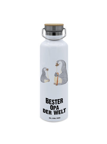 Mr. & Mrs. Panda Trinkflasche Pinguin Bester Opa der Welt mit Sp... in Weiß