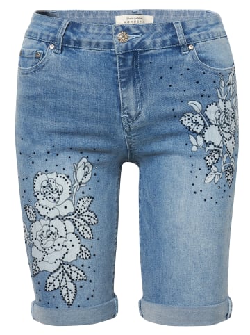 KOROSHI HOSE KURZE JEANS in blau