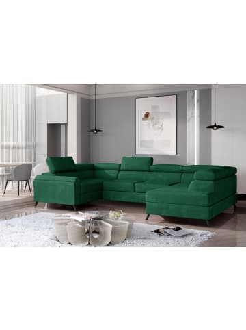 MF Design Esco Recamiere Rechts in Smaragd -  (L) 200 x (B) 336 x (H) 92 cm