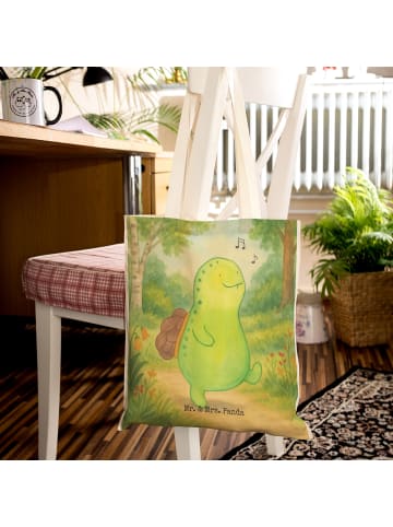 Mr. & Mrs. Panda Tote Bag Schildkröte Pfeifen Design ohne Spruch in Weiß
