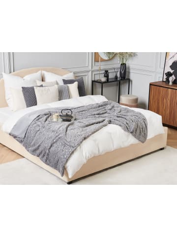 Beliani Kuscheldecke ALAZEYA in Grau/Gold - (W) 130 x (H) 1 x (L) 180 cm