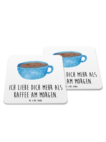Mr. & Mrs. Panda Untersetzer Kaffee Tasse mit Spruch in Weiß