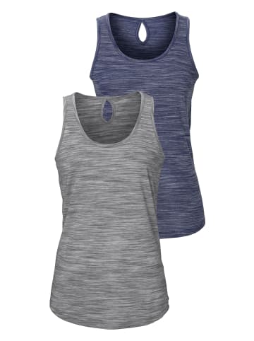 Beach Time Tanktop in blau-meliert, grau-meliert