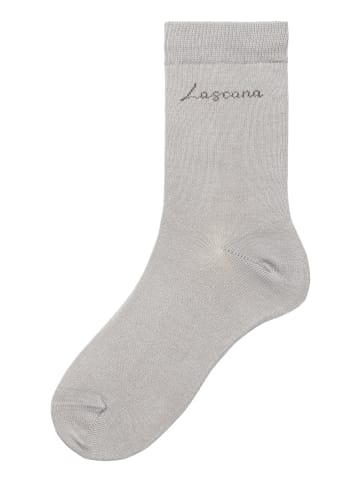 LASCANA Basicsocken in 1x walnuss, 1x mint, 1x koralle, 1x blau grau