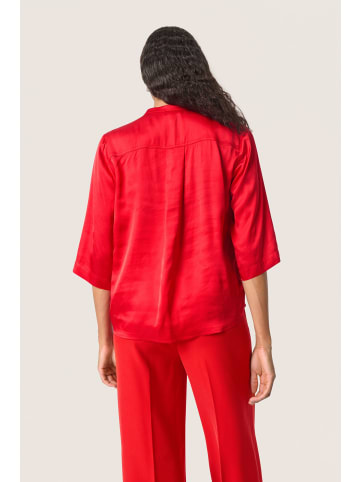 Soaked in Luxury Kurzarm-Bluse SLAsja Gerade Passform in Salsa