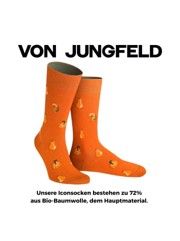 von Jungfeld Gemusterte Socken Kürbis Icon in Orange