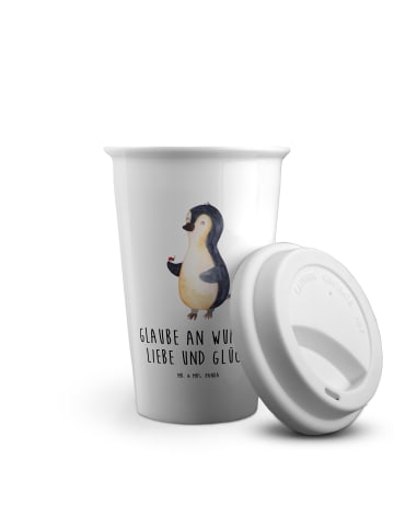 Mr. & Mrs. Panda To Go Becher Pinguin Marienkäfer mit Spruch in Weiß