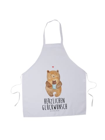 Mr. & Mrs. Panda Küchenschürze Bär Baby mit Spruch in Weiß