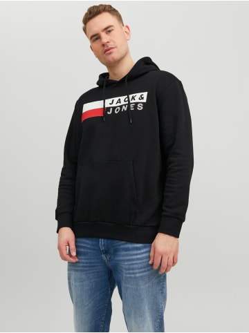 Jack & Jones Hoodie mit Logo Print JJECORP Kapuzen Pullover in Schwarz