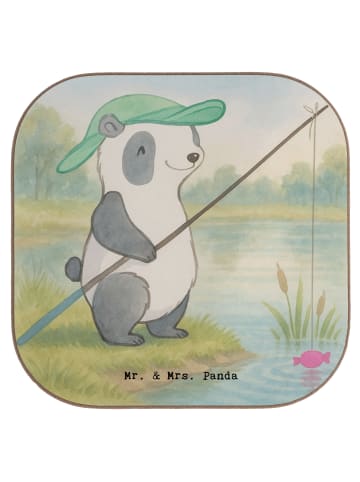 Mr. & Mrs. Panda Tischuntersetzer Panda Angeln Design ohne Spruch in Weiß
