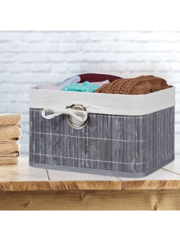 relaxdays 2x Aufbewahrungskorb in Grau - (B)31 x (H)20 x (T)31 cm
