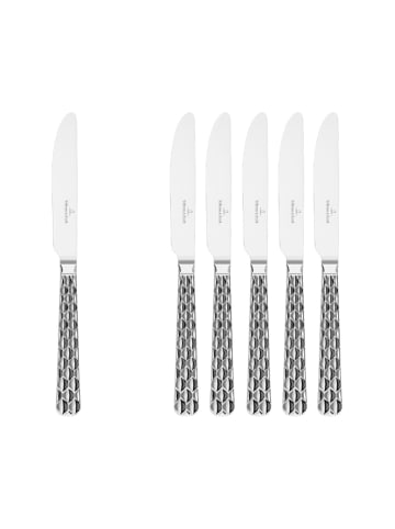 Villeroy & Boch 6er Set Tafelmesser Boston in Silber 237 mm in silber