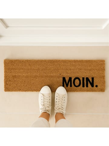 relaxdays Fußmatte "Moin." in Natur/ Schwarz - (B)75 x (T)25 cm