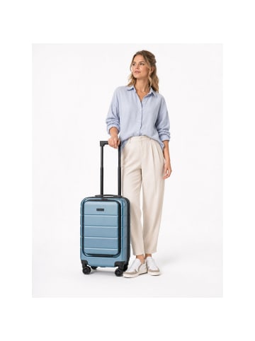 Police Dublin 4 Rollen Kabinentrolley S 54 cm Laptopfach mit Dehnfalte ice blue