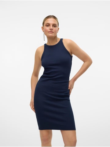 Vero Moda Kurzes Kleid Rundhals Ärmellos Figurbetonend in Blau-2