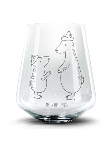 Mr. & Mrs. Panda Blümchentail Glas Bären mit Hut ohne Spruch in Transparent