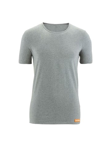 Bruno Banani Unterhemd / Shirt Kurzarm WARM UP in Grau Melange