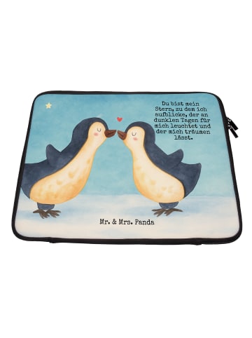 Mr. & Mrs. Panda Laptop Tasche Pinguin Liebe Design mit Spruch in Weiß