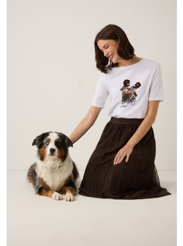 More & More süßes Stretch-Kurzarmshirt in white