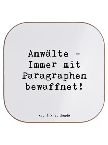 Mr. & Mrs. Panda Untersetzer Glas Spruch Anwalt Paragraphen mit ... in Weiß