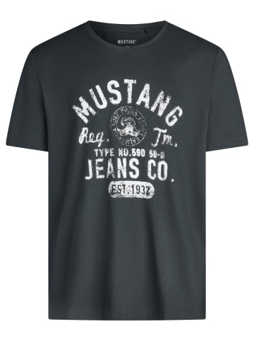 Mustang T-Shirt Basic Print Tee in Schwarz