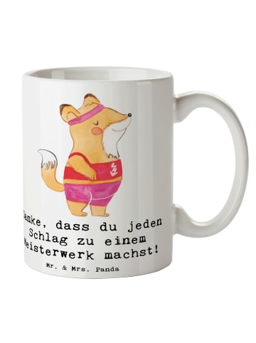 Mr. & Mrs. Panda Mug Tischtennis Trainerin Kunstwerk mit Spruch in Weiß